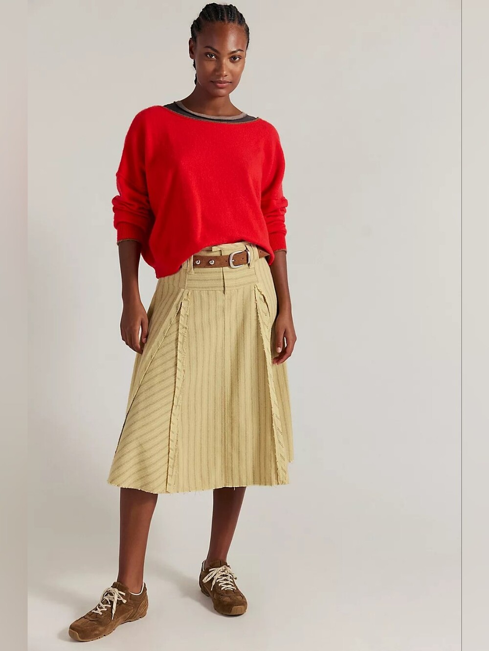 🪷NWT Free People See Me SoftSpun Pullover In High Risk Red Combo, XL 🌙 - Picture 16 of 16